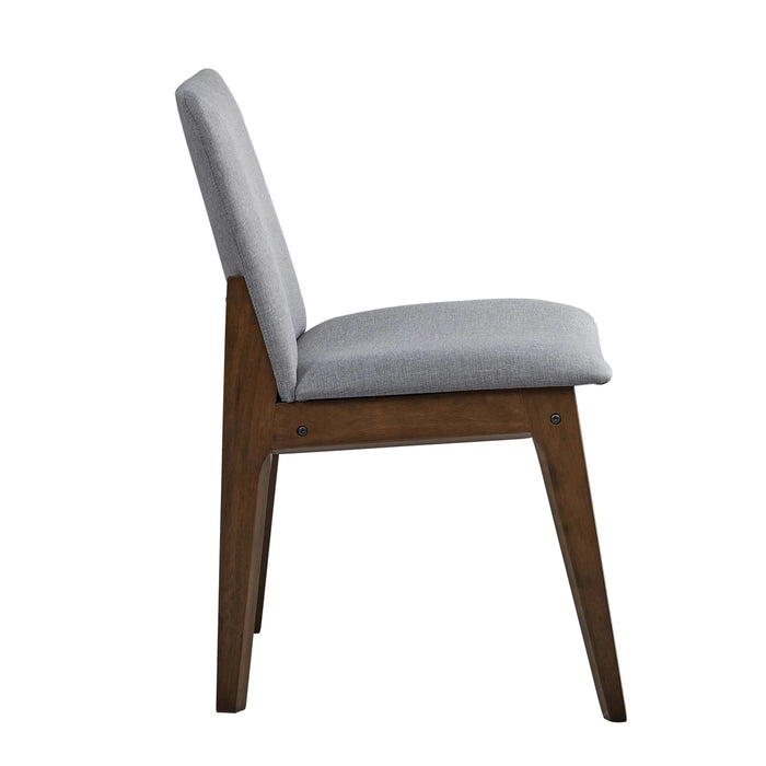 Casual Dining Furniture Set 7pc Walnut Finish Dining Table and Upholstered Chairs Wooden Kitchen Set Default -DTYStore