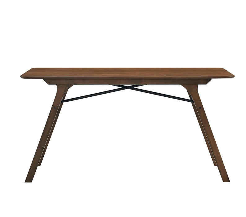 Casual Dining Furniture Set 7pc Walnut Finish Dining Table and Upholstered Chairs Wooden Kitchen Set Default -DTYStore