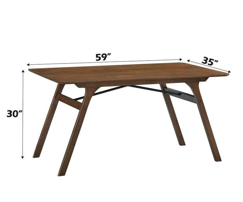 Casual Dining Furniture Set 7pc Walnut Finish Dining Table and Upholstered Chairs Wooden Kitchen Set Default -DTYStore