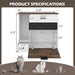 Cat Litter Box Enclosure, Indoor Hidden Cat Litter Box Furniture with 2 Drawers and Door, Cat House End Table for Living room, White and Brown- DTY Store