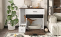 Cat Litter Box Enclosure, Indoor Hidden Cat Litter Box Furniture with 2 Drawers and Door, Cat House End Table for Living room, White and Brown - DTY Store