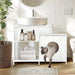 Cat litter box enclosure for bathroom, Hidden Litter Pet Washroom with Divider, Indoor Cat House for Large Cats, White - DTY Store