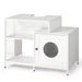 Cat litter box enclosure for bathroom, Hidden Litter Pet Washroom with Divider, Indoor Cat House for Large Cats, White Default -DTYStore