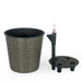Catleza 10.2" Self-watering Wicker Decor Planter for Indoor and Outdoor - Round Gray -DTYStore