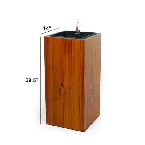 Catleza Composite Self-watering Square Planter Box - High 13 inches White -DTYStore