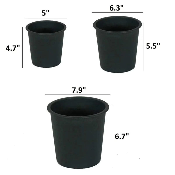 Catleza Nursery Plant Pot - Garden Plastic Pots with Drainage (5-Pack) Square -DTYStore
