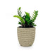 Catleza Self-watering Wicker Planter - Garden Decoration Pot - Round 14.6" Beige -DTYStore