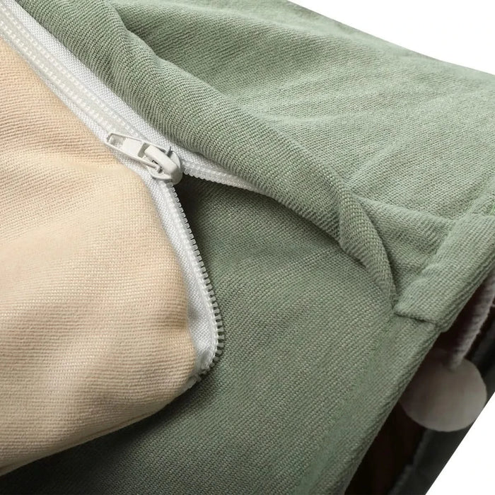 Cat's Telescopic Tunnel Cushioned Bed Pet Nest Teasing Balls Zipper Connection Feline Supplies, Bright Green Default -DTYStore