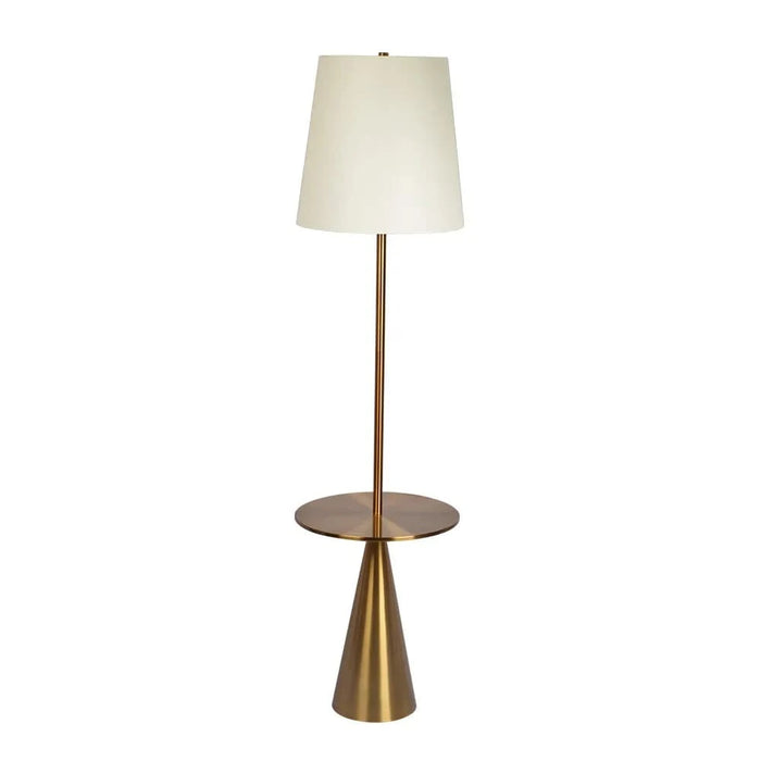 Celestial Modern Floor Lamp with Brass Accent Table with Large White Shade Default -DTYStore