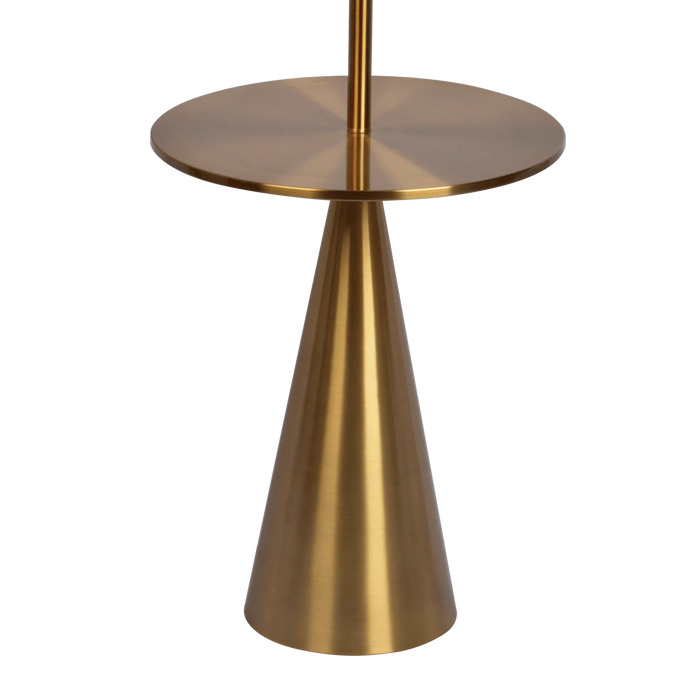 Celestial Modern Floor Lamp with Brass Accent Table with Large White Shade Default -DTYStore