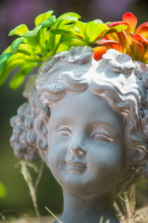 Cement Bust Wall Planter - Indoor Outdoor Home Garden Decor, 8' x 4' x 9' Default -DTYStore