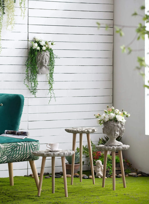 Cement Bust Wall Planter - Indoor Outdoor Home Garden Decor, 8' x 4' x 9' Default -DTYStore