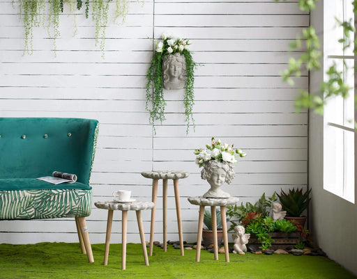 Cement Bust Wall Planter - Indoor Outdoor Home Garden Decor, 8' x 4' x 9' Default -DTYStore