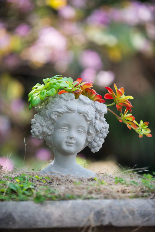 Cement Bust Wall Planter - Indoor Outdoor Home Garden Decor, 8' x 4' x 9' Default -DTYStore