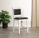Centennial 30" Bar and 24" Counter Stool 24" Counter Height Antique White Black Leather -DTYStore