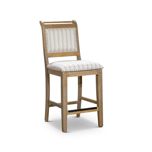 Centennial 30" Bar and 24" Counter Stool 24" Counter Height Rustic Gray Stripe Fabric -DTYStore