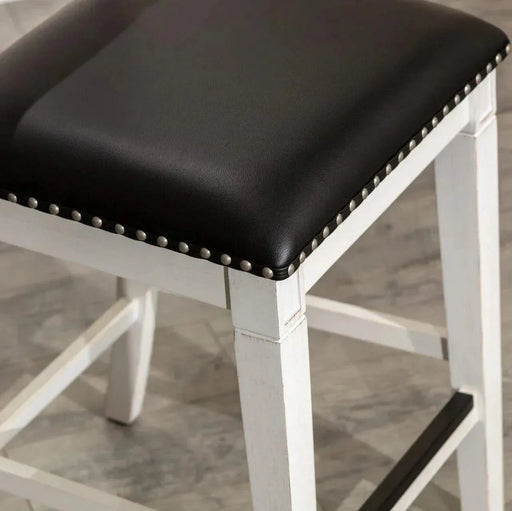 Centennial 30" Bar and 24" Counter Stool 24" Counter Height Weathered Gray French Gray Leather -DTYStore