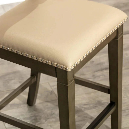 Centennial 30" Bar and 24" Counter Stool 24" Counter Height Weathered Gray French Gray Leather -DTYStore