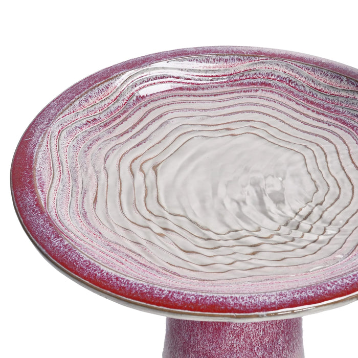 Ceramic Birdbath for Patio, Garden - Rose Ombre Default -DTYStore