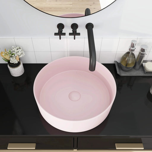 Ceramic Circular Vessel Bathroom Sink Art Sink Default -DTYStore