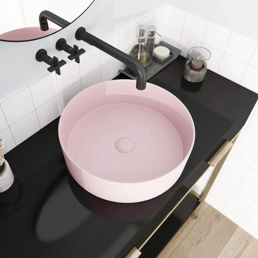 Ceramic Circular Vessel Bathroom Sink Art Sink Default -DTYStore