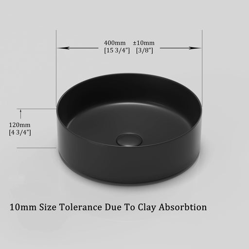 Ceramic Circular Vessel Bathroom Sink Art Sink Default -DTYStore