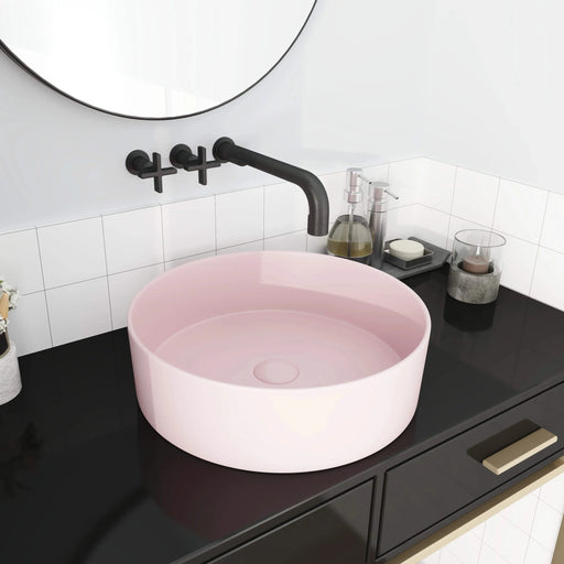 Ceramic Circular Vessel Bathroom Sink Art Sink Default -DTYStore