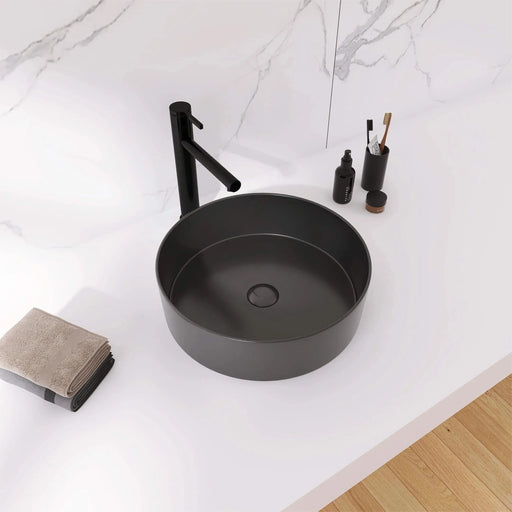 Ceramic Circular Vessel Bathroom Sink Art Sink Default -DTYStore