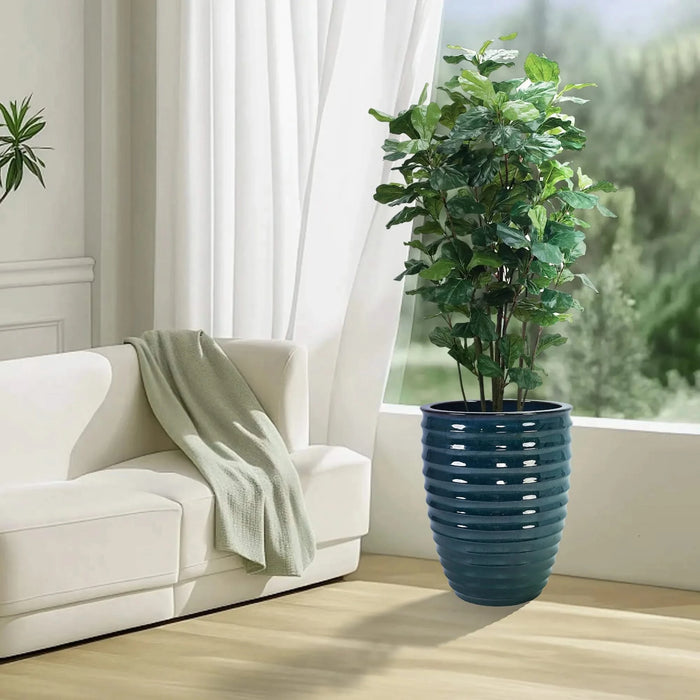 Ceramic Flowerpot, Modern Planter for Patio, Garden, Windowsill - Army Green Default -DTYStore