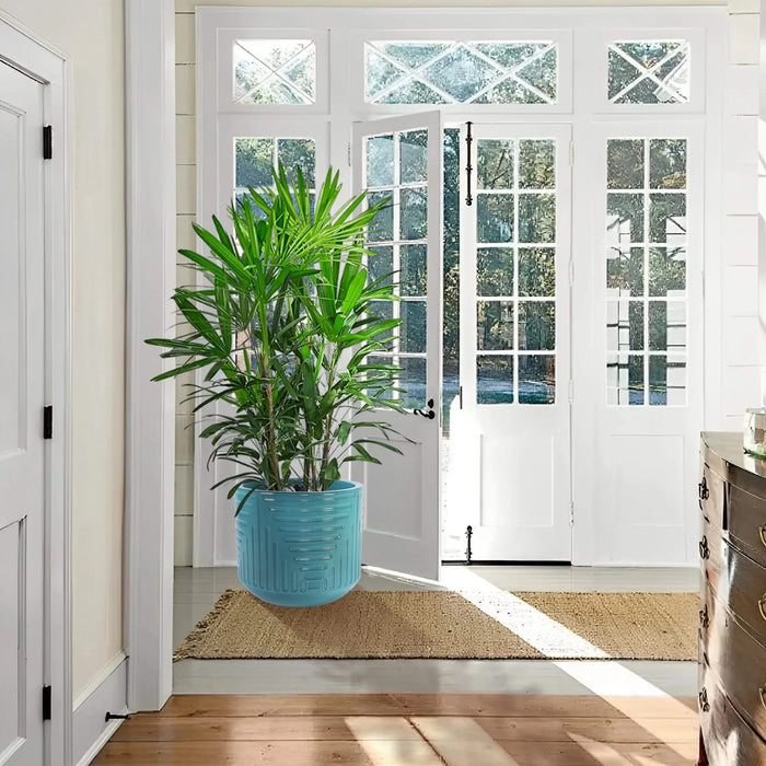 Ceramic Flowerpot, Modern Planter for Patio, Garden, Windowsill - Cyan Default -DTYStore