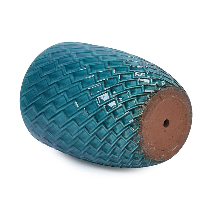 Ceramic Flowerpot, Modern Planter for Patio, Garden, Windowsill - Cyan Default -DTYStore