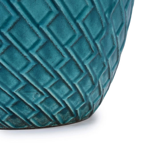 Ceramic Flowerpot, Modern Planter for Patio, Garden, Windowsill - Cyan Default -DTYStore