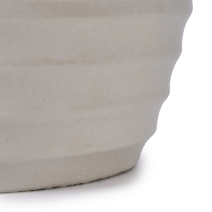 Ceramic Flowerpot, Modern Planter for Patio, Garden, Windowsill - Milk White Default -DTYStore