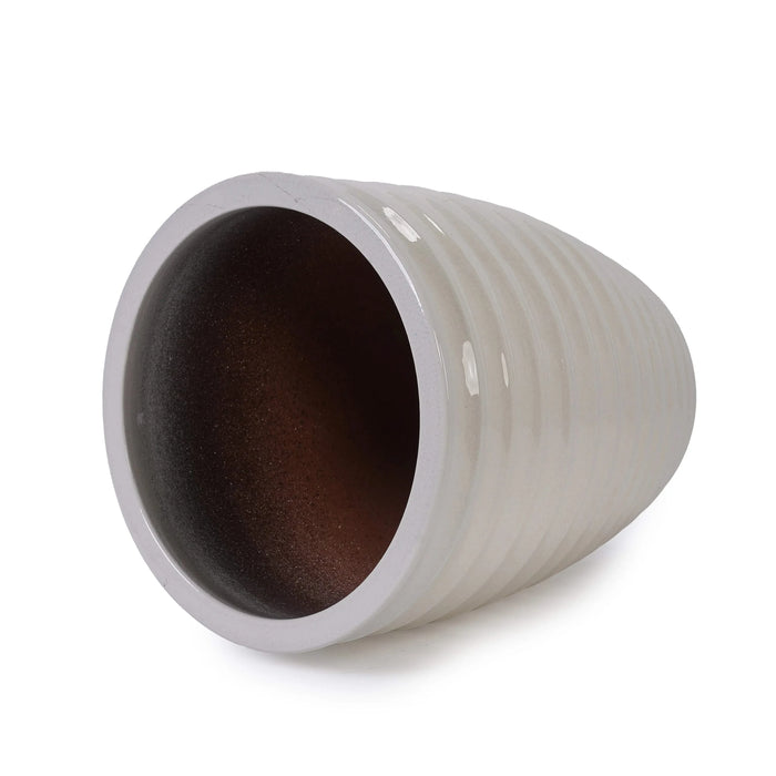 Ceramic Flowerpot, Modern Planter for Patio, Garden, Windowsill - Milk White Default -DTYStore