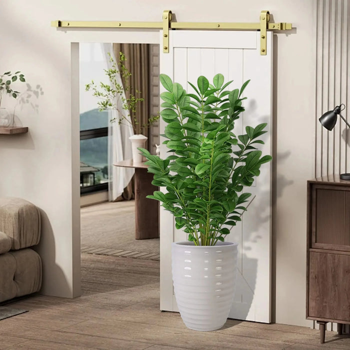 Ceramic Flowerpot, Modern Planter for Patio, Garden, Windowsill - Milk White Default -DTYStore