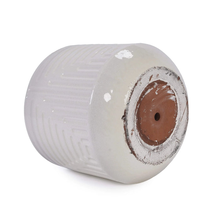 Ceramic Flowerpot, Modern Planter for Patio, Garden, Windowsill - White Default -DTYStore