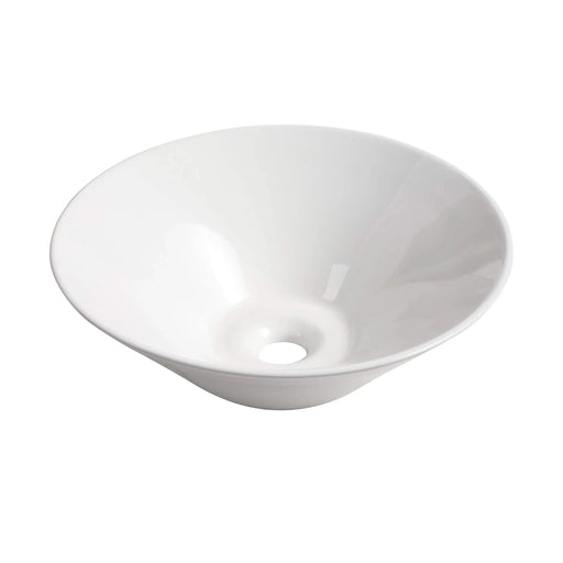 Ceramic Round Above Counter White Bathroom Sink Art Basin(BAB217MOWH) Default -DTYStore
