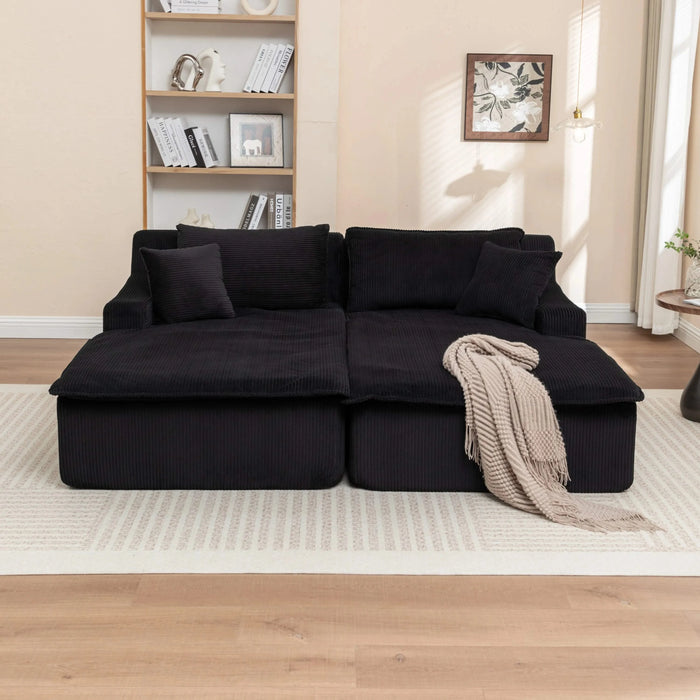 Chaise Lounge Chair Upholstered Sofa Bed No Assembly Required,Oversized Sleeper Chair in Box for Living Room, Movie Room, Bedroom (Love Seat) Default -DTYStore