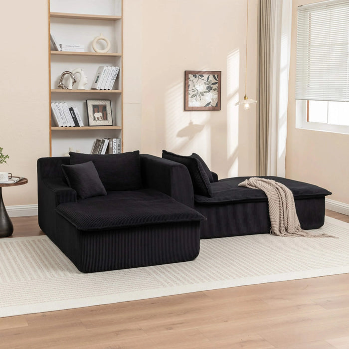 Chaise Lounge Chair Upholstered Sofa Bed No Assembly Required,Oversized Sleeper Chair in Box for Living Room, Movie Room, Bedroom (Love Seat) Default -DTYStore