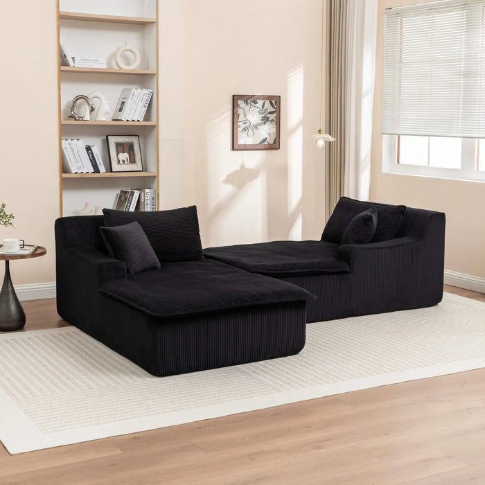 Chaise Lounge Chair Upholstered Sofa Bed No Assembly Required,Oversized Sleeper Chair in Box for Living Room, Movie Room, Bedroom (Love Seat) Default -DTYStore