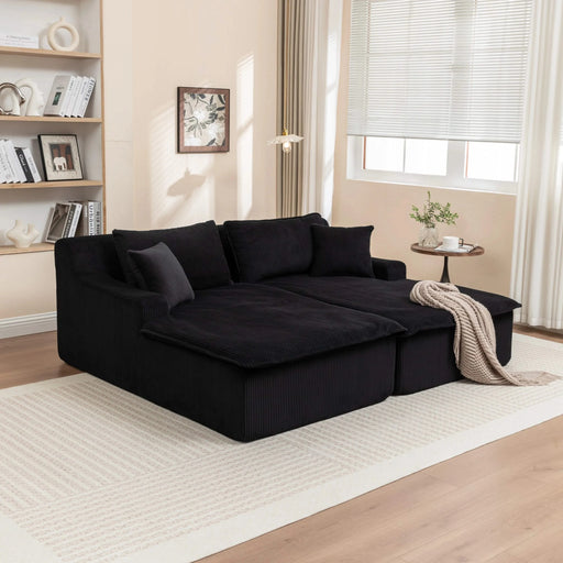 Chaise Lounge Chair Upholstered Sofa Bed No Assembly Required,Oversized Sleeper Chair in Box for Living Room, Movie Room, Bedroom (Love Seat) Default -DTYStore