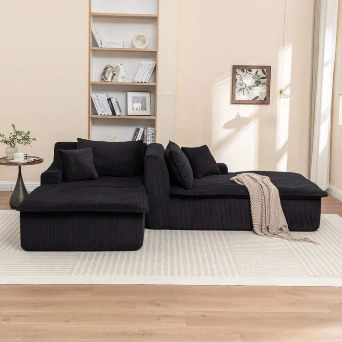 Chaise Lounge Chair Upholstered Sofa Bed No Assembly Required,Oversized Sleeper Chair in Box for Living Room, Movie Room, Bedroom (Love Seat) Default -DTYStore