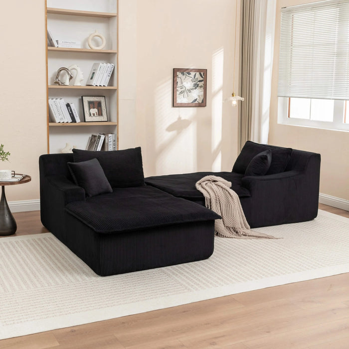 Chaise Lounge Chair Upholstered Sofa Bed No Assembly Required,Oversized Sleeper Chair in Box for Living Room, Movie Room, Bedroom (Love Seat) Default -DTYStore