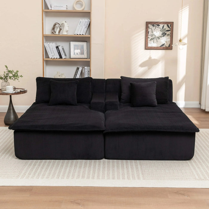 Chaise Lounge Chair Upholstered Sofa Bed No Assembly Required,Oversized Sleeper Chair in Box for Living Room, Movie Room, Bedroom (Love Seat) Default -DTYStore