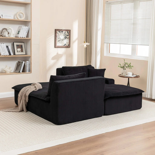 Chaise Lounge Chair Upholstered Sofa Bed No Assembly Required,Oversized Sleeper Chair in Box for Living Room, Movie Room, Bedroom (Love Seat) Default -DTYStore