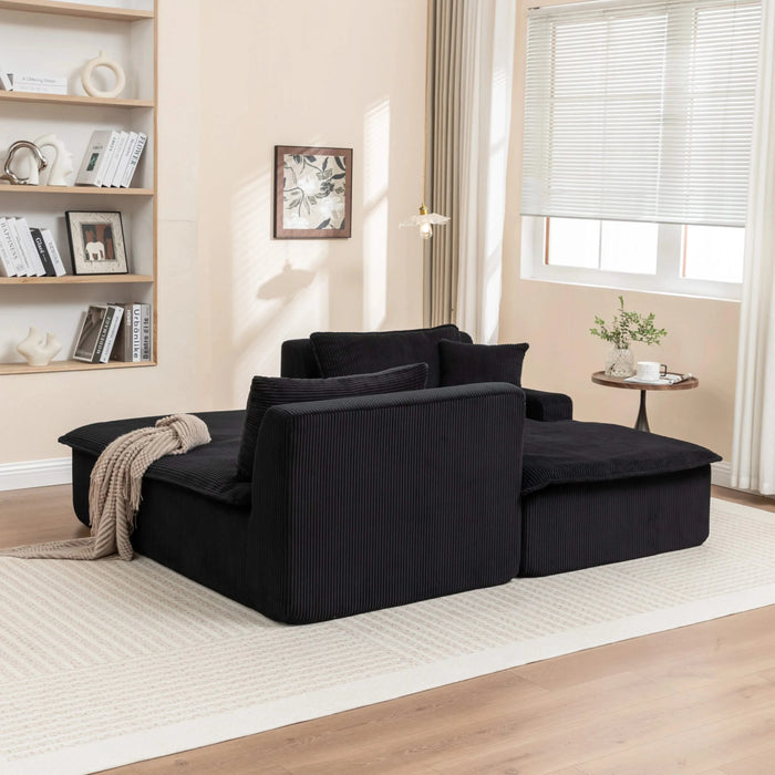 Chaise Lounge Chair Upholstered Sofa Bed No Assembly Required,Oversized Sleeper Chair in Box for Living Room, Movie Room, Bedroom (Love Seat) Default -DTYStore