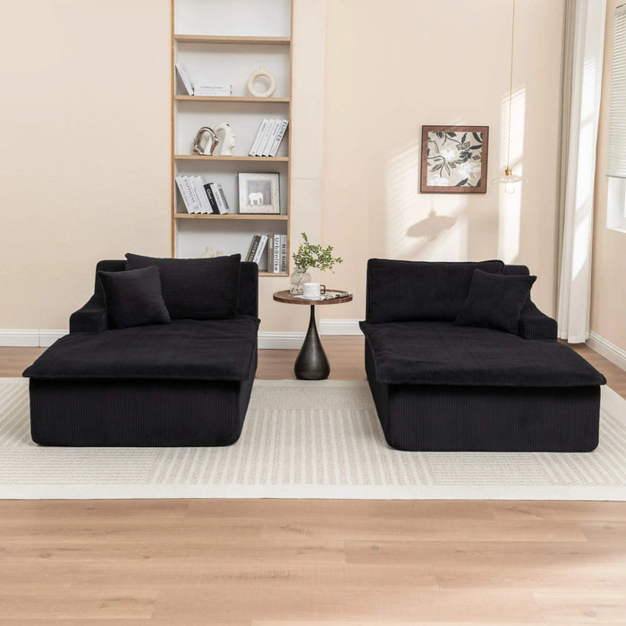 Chaise Lounge Chair Upholstered Sofa Bed No Assembly Required,Oversized Sleeper Chair in Box for Living Room, Movie Room, Bedroom (Love Seat) Default -DTYStore