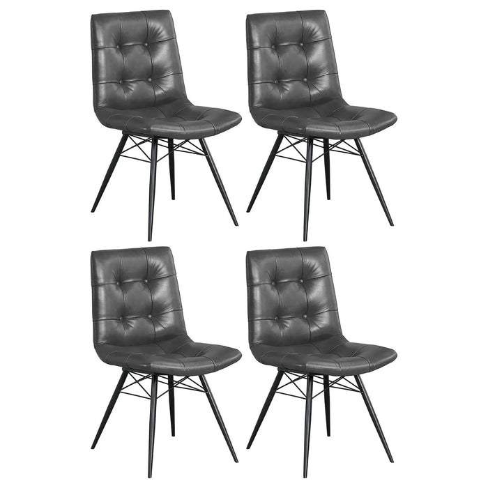 Charcoal and Gunmetal Tufted Back Dining Chairs (Set of 4) Default -DTYStore