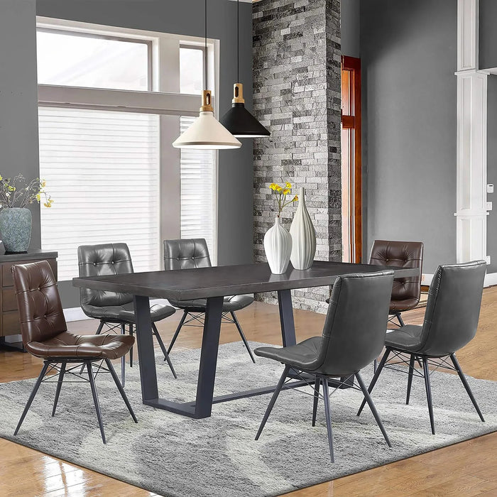 Charcoal and Gunmetal Tufted Back Dining Chairs (Set of 4) Default -DTYStore