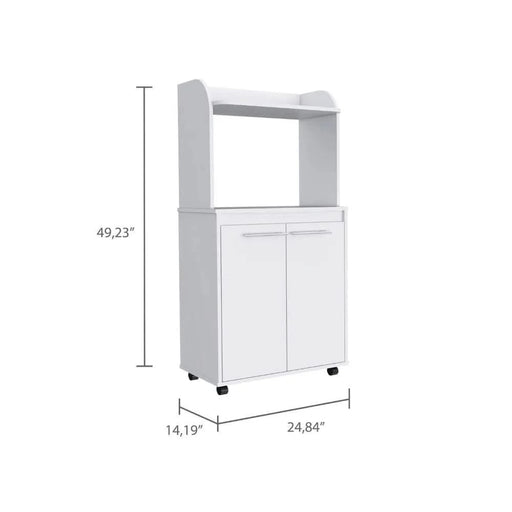 Charlotte 1-Shelf 2-Door Kitchen Pantry White Default -DTYStore